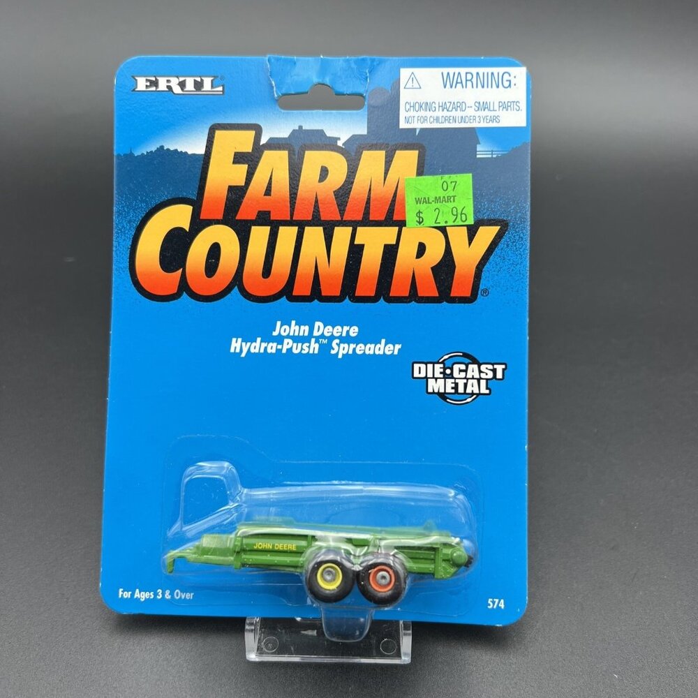 1995 Ertl Farm Country John Deere Hyde-Push Spreader Diecast 1:64